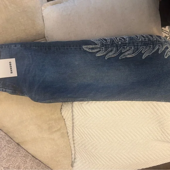Sandro Designer EU size 36 (US 27/28) Blue Denim Jeans with tags